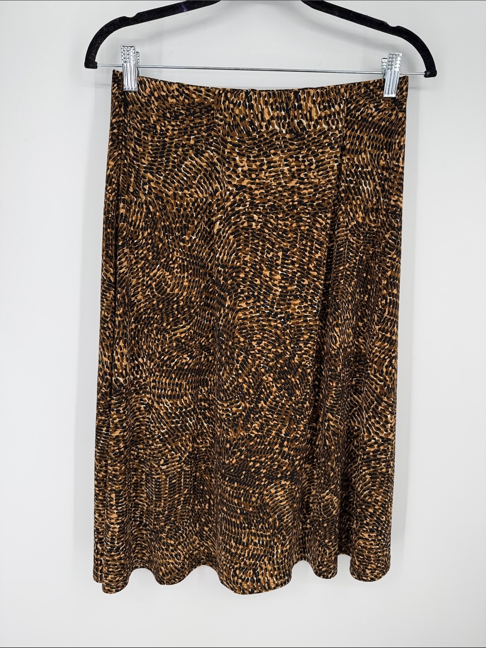 Vintage Versailles Women’s Brown Leopard Print Women’s Midi Skirt Small